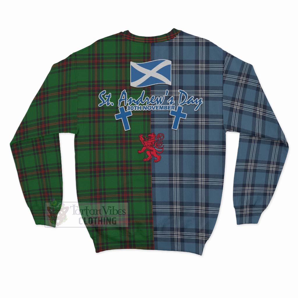 Tartan Vibes Clothing Kinnear Tartan Sweatshirt Happy St. Andrew's Day Half Tartan Style