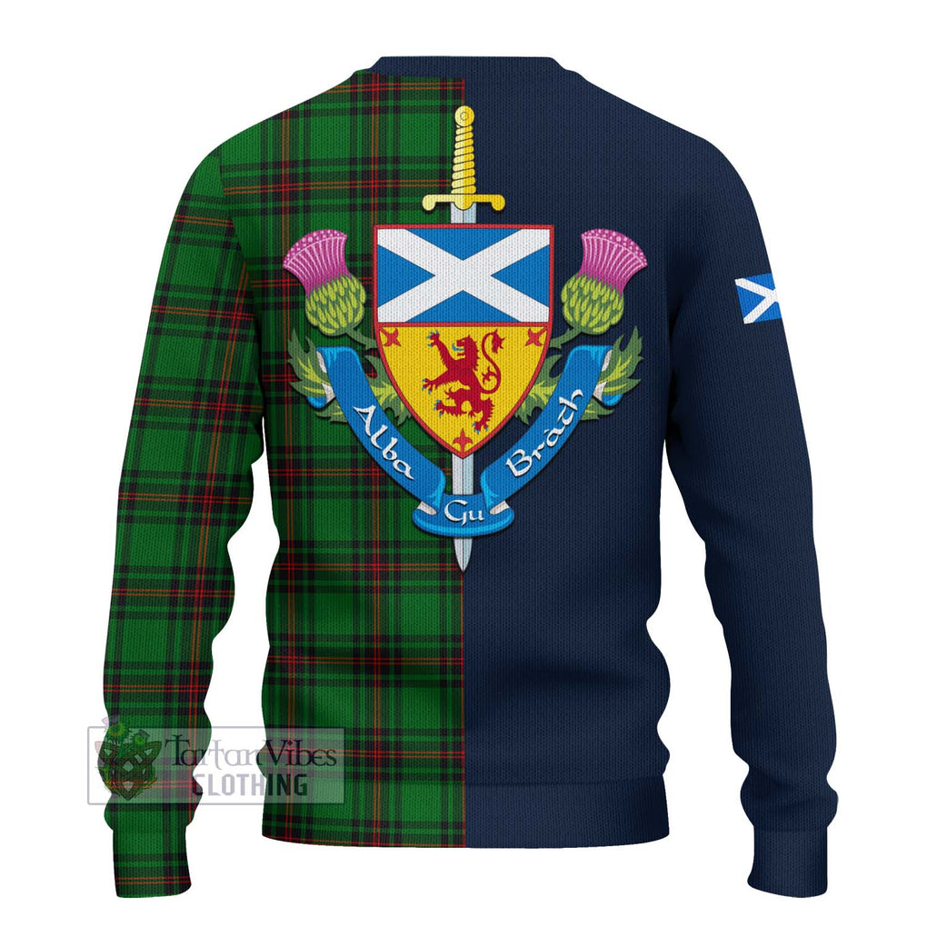 Tartan Vibes Clothing Kinnear Tartan Knitted Sweater with Scottish Lion Royal Arm Half Style