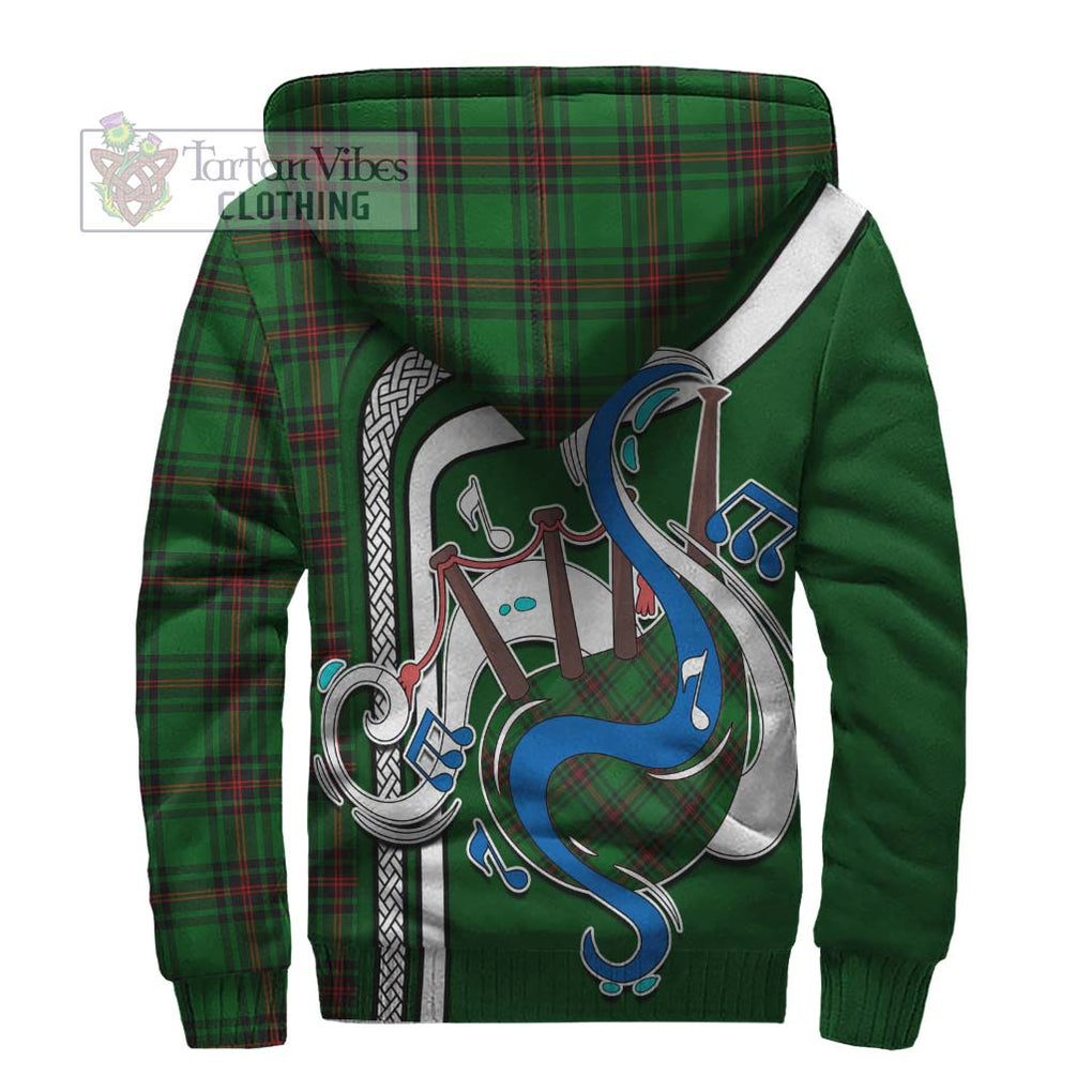 Kinnear Tartan Sherpa Hoodie with Epic Bagpipe Style - Tartanvibesclothing Shop