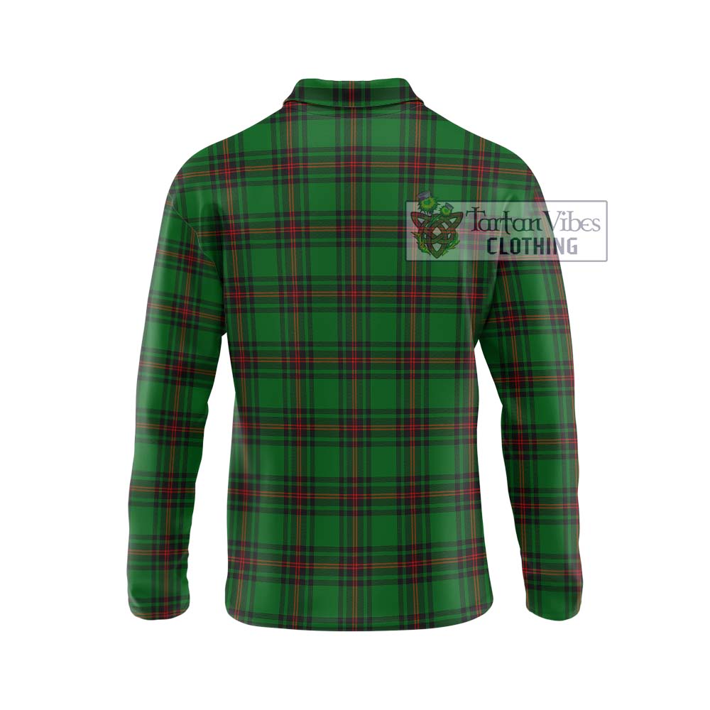 Kinnear Tartan Long Sleeve Polo Shirt with Family Crest DNA In Me Style - Tartanvibesclothing Shop