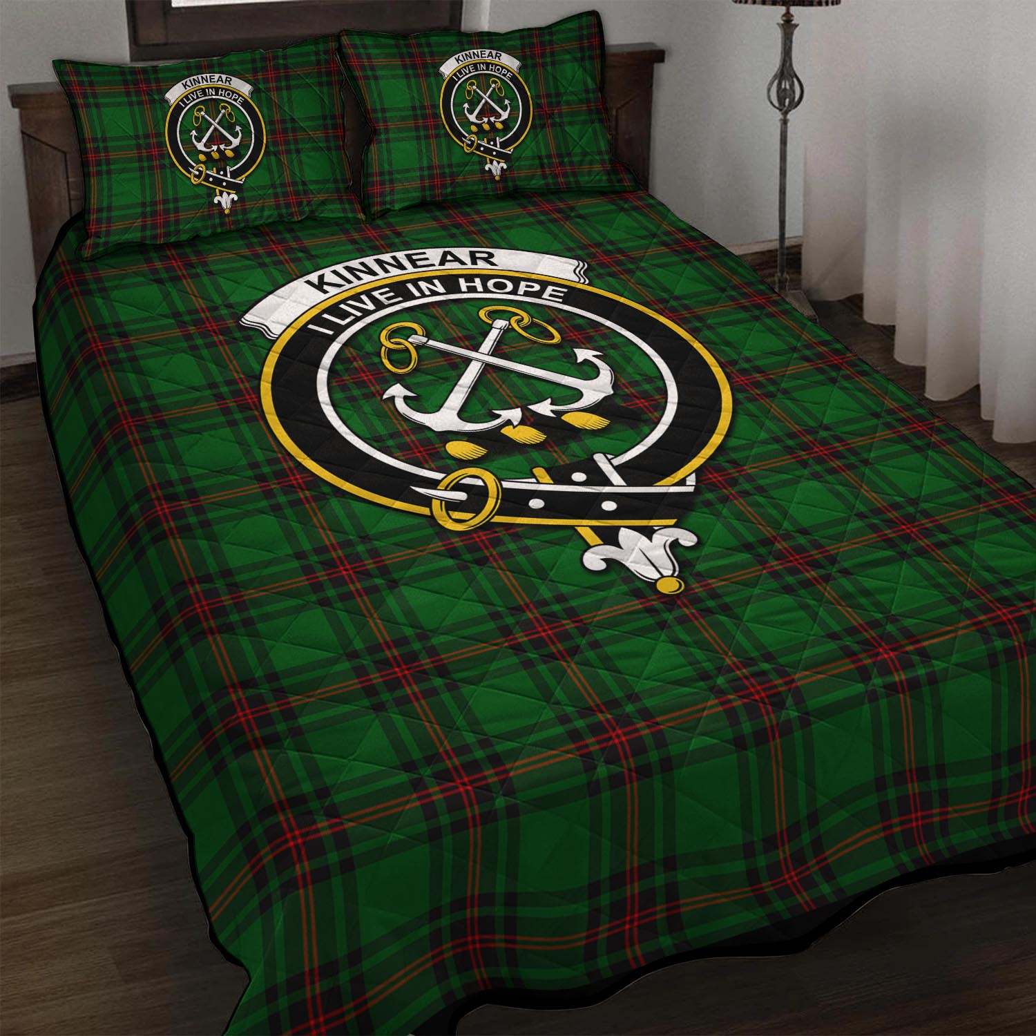 Kinnear Tartan Quilt Bed Set with Family Crest - Tartan Vibes Clothing