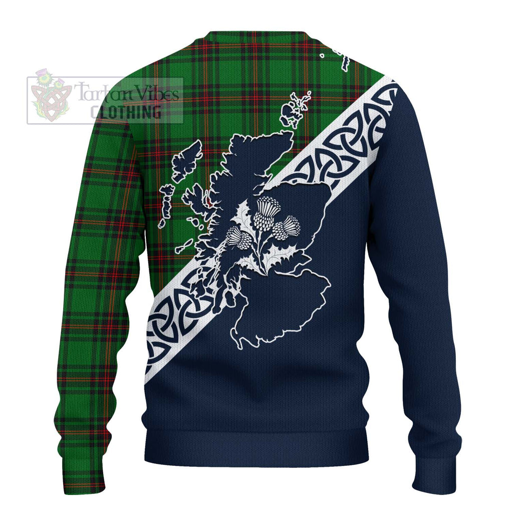 Tartan Vibes Clothing Kinnear Tartan Knitted Sweater Featuring Thistle and Scotland Map