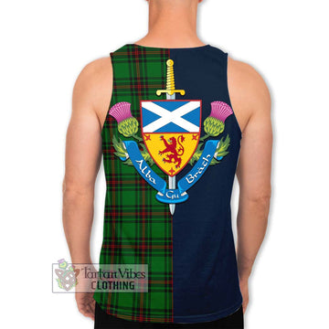 Kinnear Tartan Men's Tank Top Alba with Scottish Lion Royal Arm Half Style