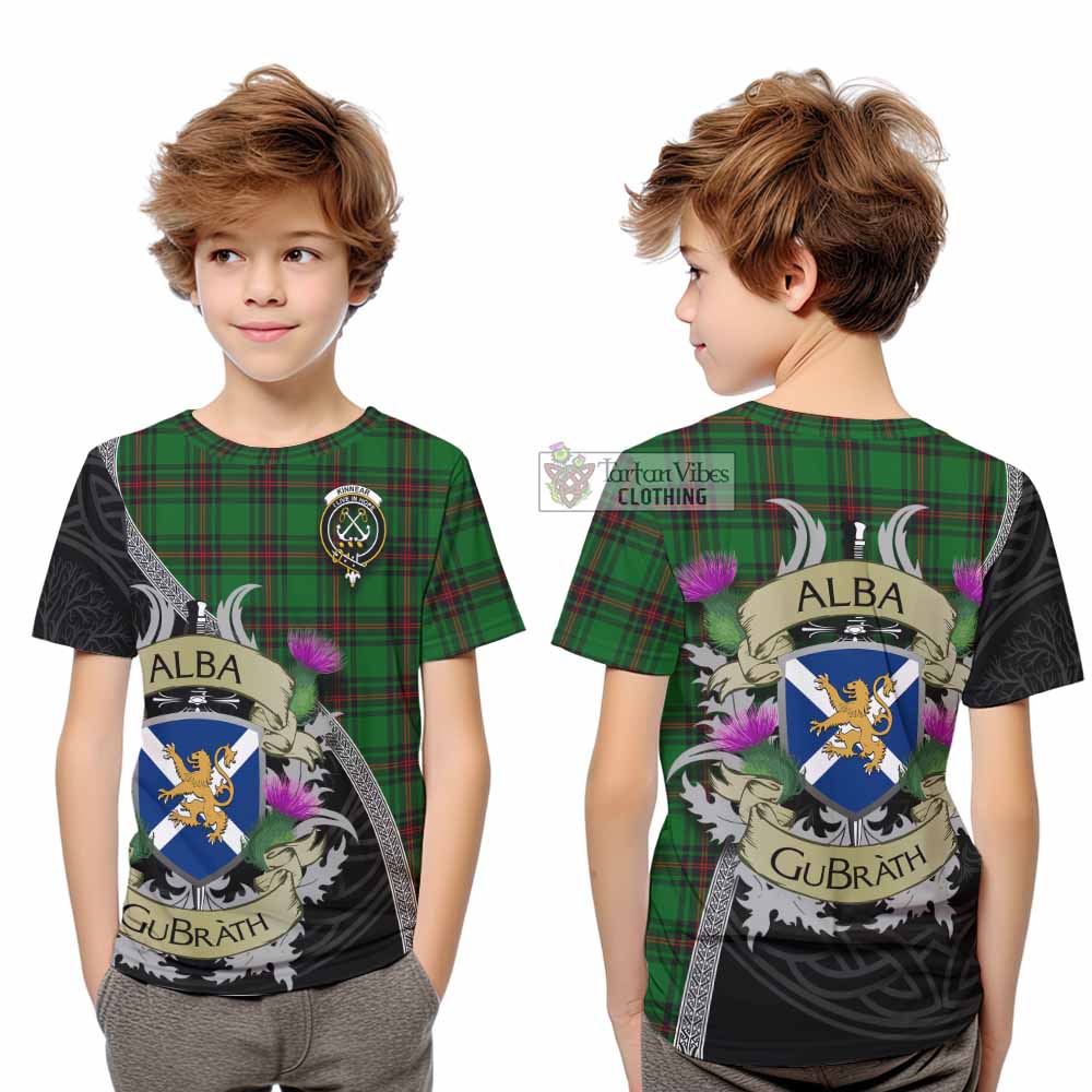 Kinnear Tartan Family Crest Kid T-Shirt Lion Rampant Royal Thistle Shield Celtic Inspired - Tartan Vibes Clothing