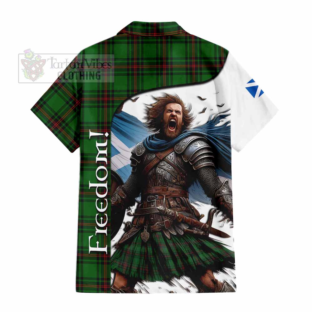 Tartan Vibes Clothing Kinnear Crest Tartan Short Sleeve Button Shirt Inspired by the Freedom of Scottish Warrior