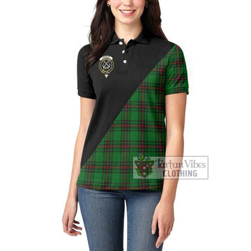 Kinnear Tartan Women's Polo Shirt with Family Crest and Military Logo Style