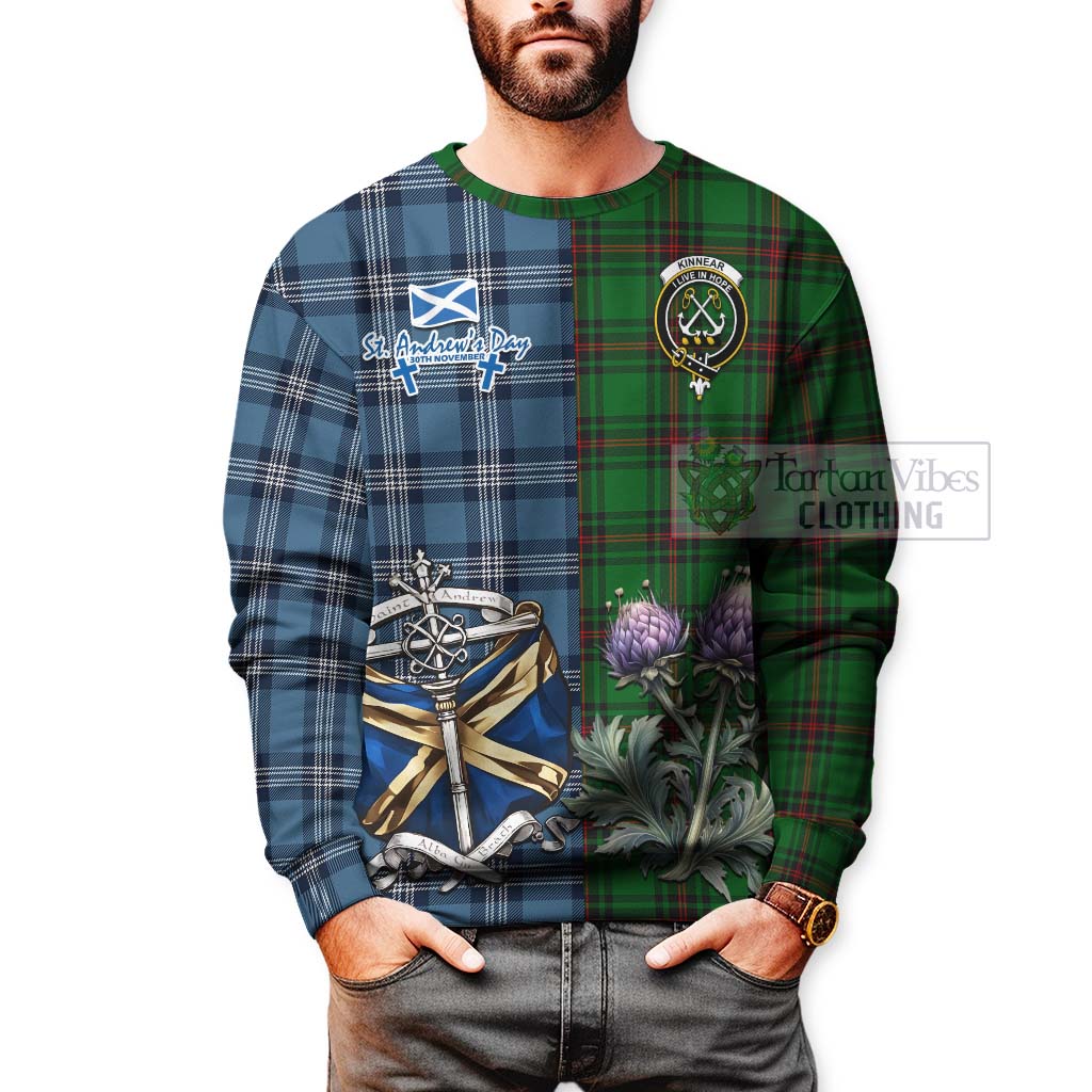 Tartan Vibes Clothing Kinnear Tartan Sweatshirt Happy St. Andrew's Day Half Tartan Style