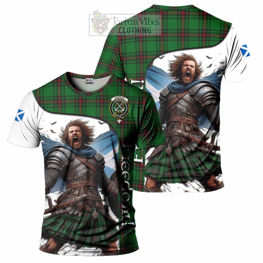 Kinnear Crest Tartan T-Shirt Inspired by the Freedom of Scottish Warrior