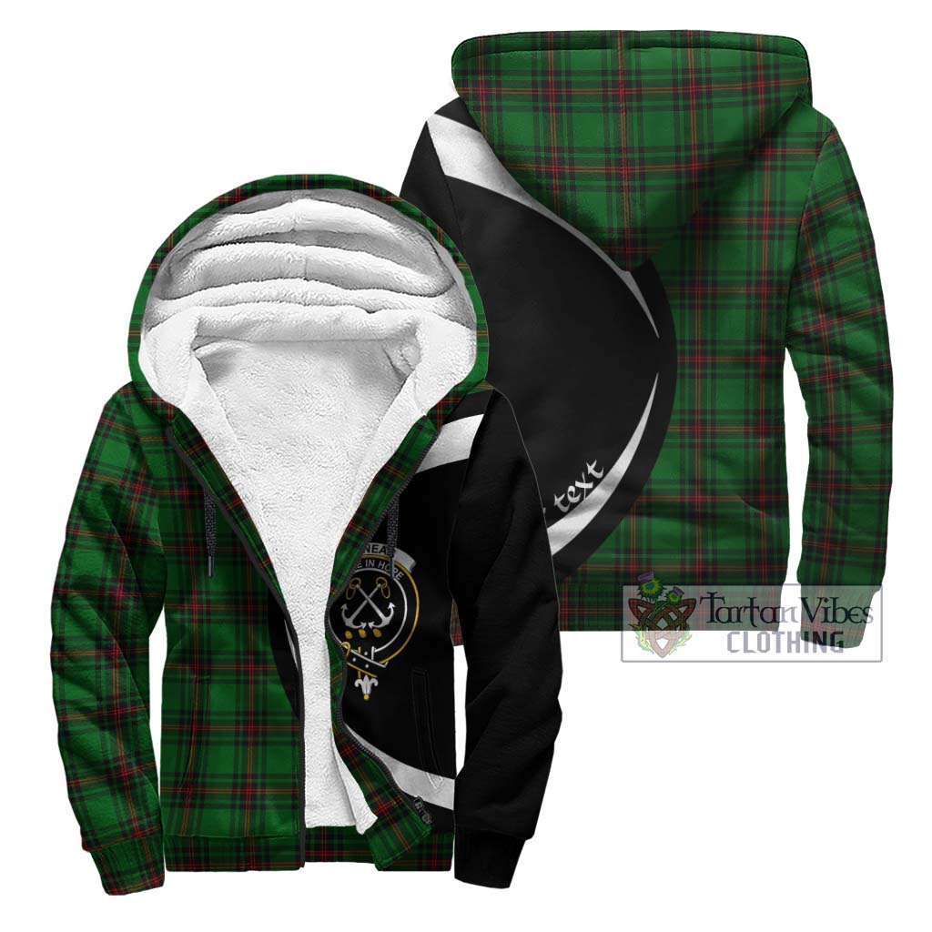 Kinnear Tartan Sherpa Hoodie with Family Crest Circle Style Unisex - Tartan Vibes Clothing