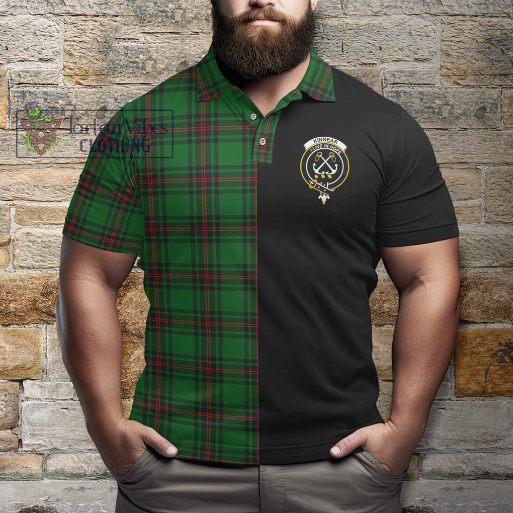 Kinnear Tartan Polo Shirt with Family Crest and Half Of Me Style - Tartanvibesclothing Shop