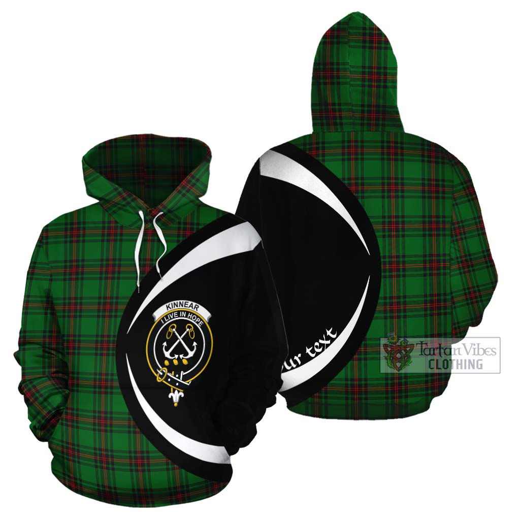 Tartan Vibes Clothing Kinnear Tartan Cotton Hoodie with Family Crest Circle Style