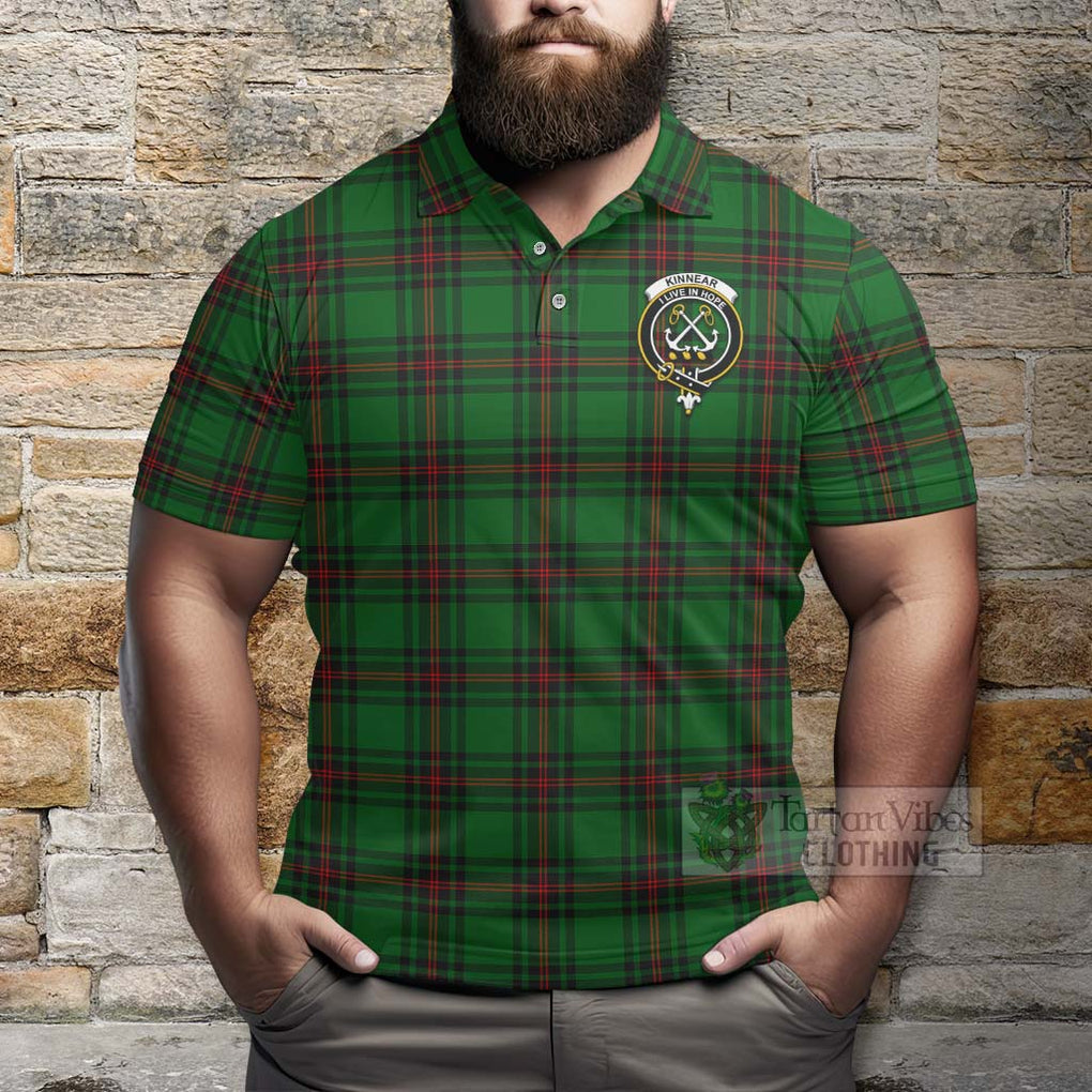 Tartan Vibes Clothing Kinnear Tartan Polo Shirt with Family Crest Celtic Skull Style