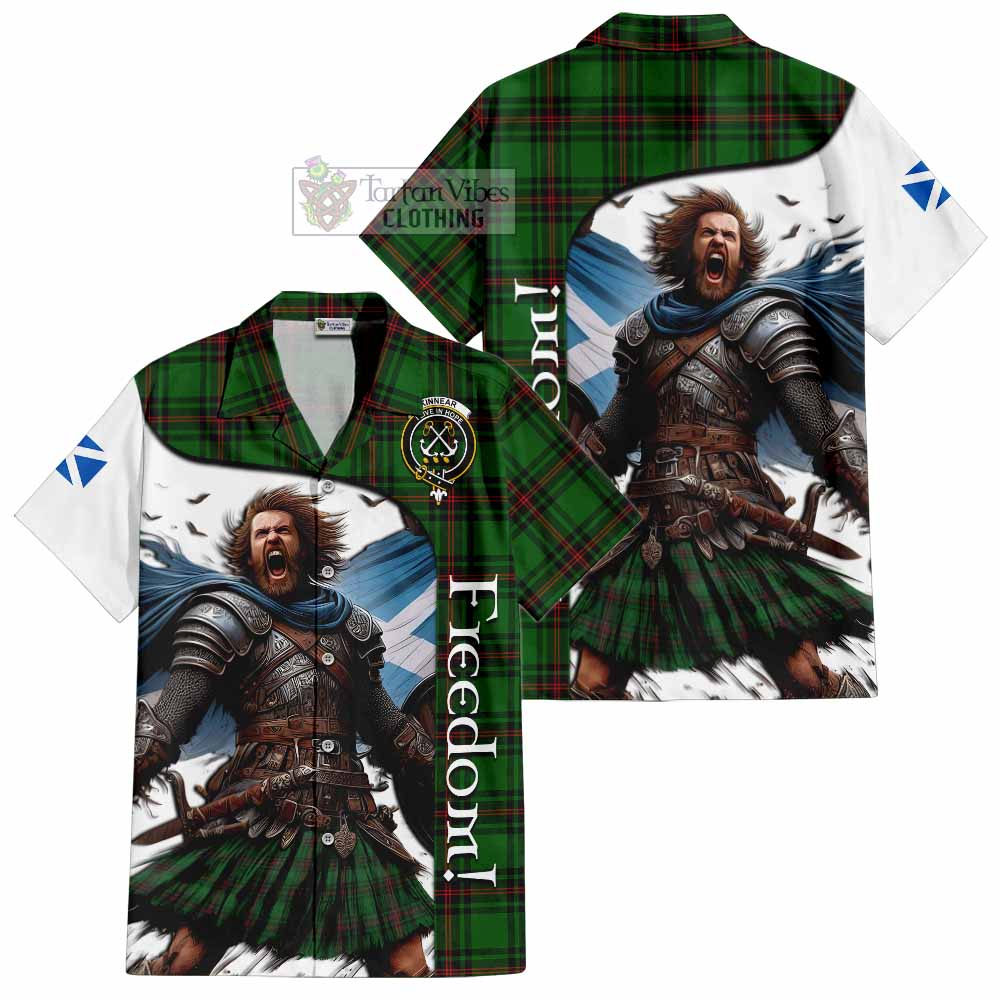 Tartan Vibes Clothing Kinnear Crest Tartan Short Sleeve Button Shirt Inspired by the Freedom of Scottish Warrior