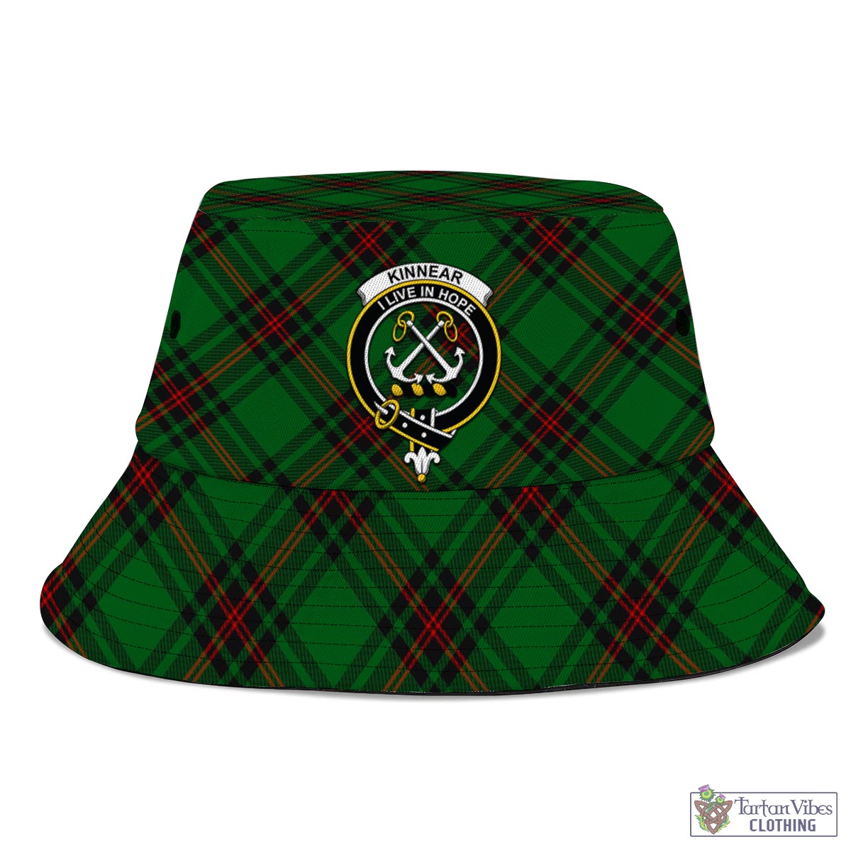 Tartan Vibes Clothing Kinnear Tartan Bucket Hat with Family Crest