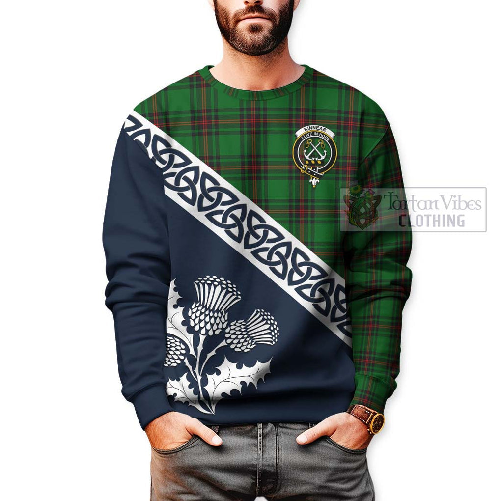 Tartan Vibes Clothing Kinnear Tartan Sweatshirt Featuring Thistle and Scotland Map