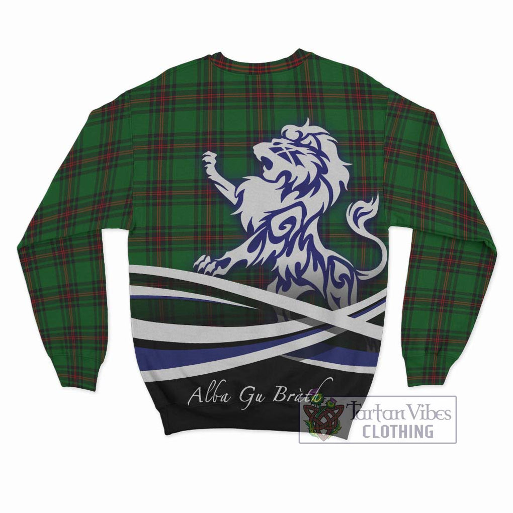 Kinnear Tartan Sweatshirt with Alba Gu Brath Regal Lion Emblem - Tartanvibesclothing Shop