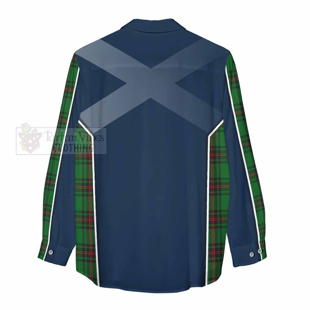 Tartan Vibes Clothing Kinnear Tartan Women's Casual Shirt with Family Crest and Lion Rampant Vibes Sport Style