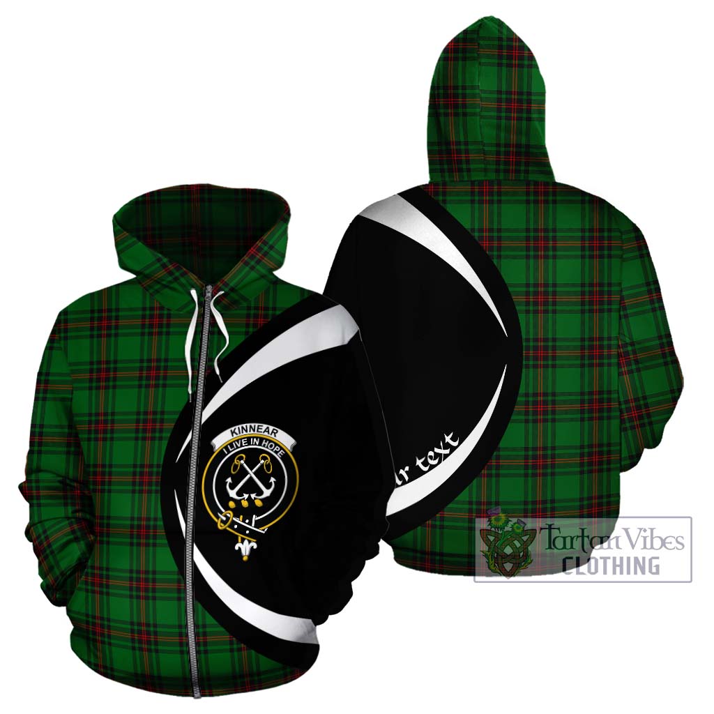 Tartan Vibes Clothing Kinnear Tartan Hoodie with Family Crest Circle Style