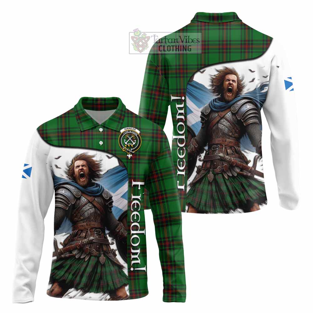 Tartan Vibes Clothing Kinnear Crest Tartan Long Sleeve Polo Shirt Inspired by the Freedom of Scottish Warrior