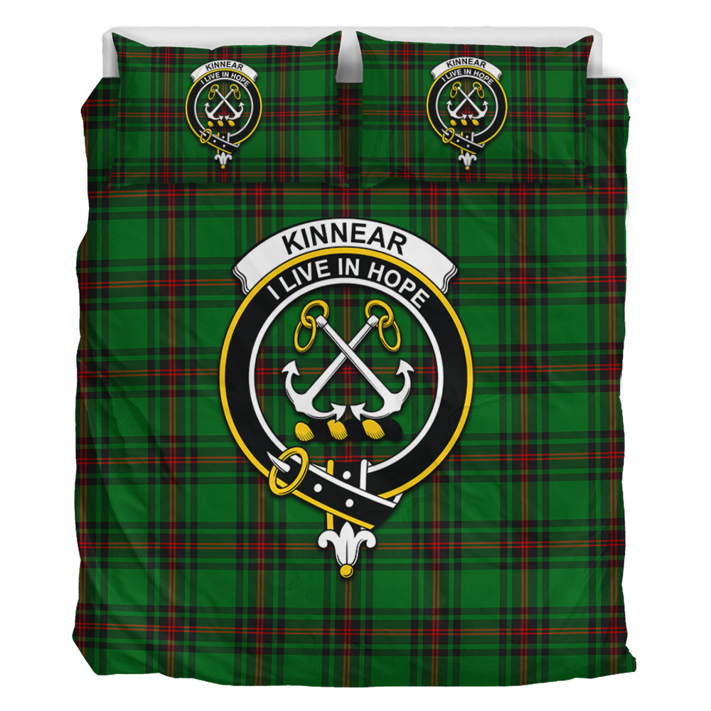 Kinnear Tartan Bedding Set with Family Crest - Tartan Vibes Clothing