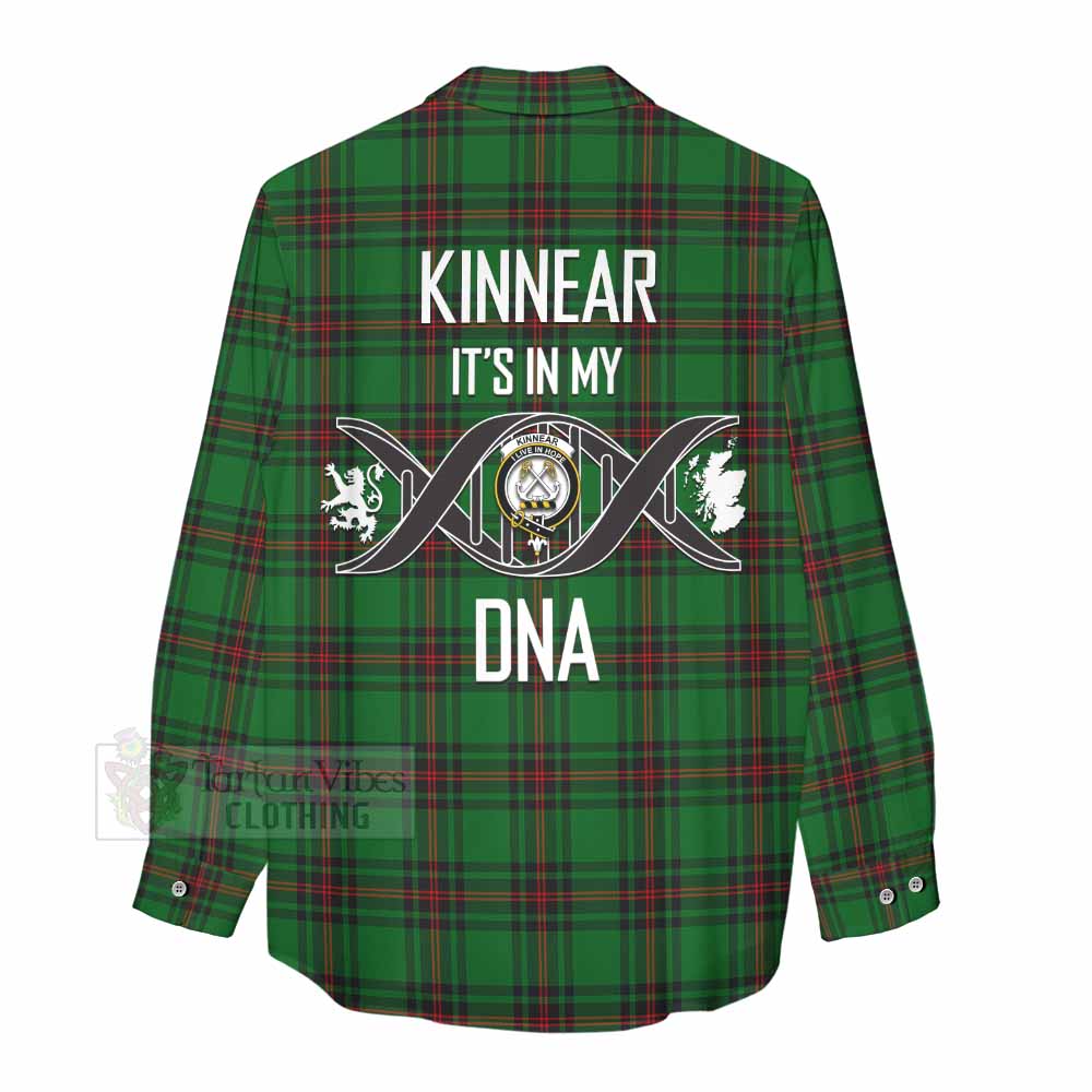 Tartan Vibes Clothing Kinnear Tartan Women's Casual Shirt with Family Crest DNA In Me Style