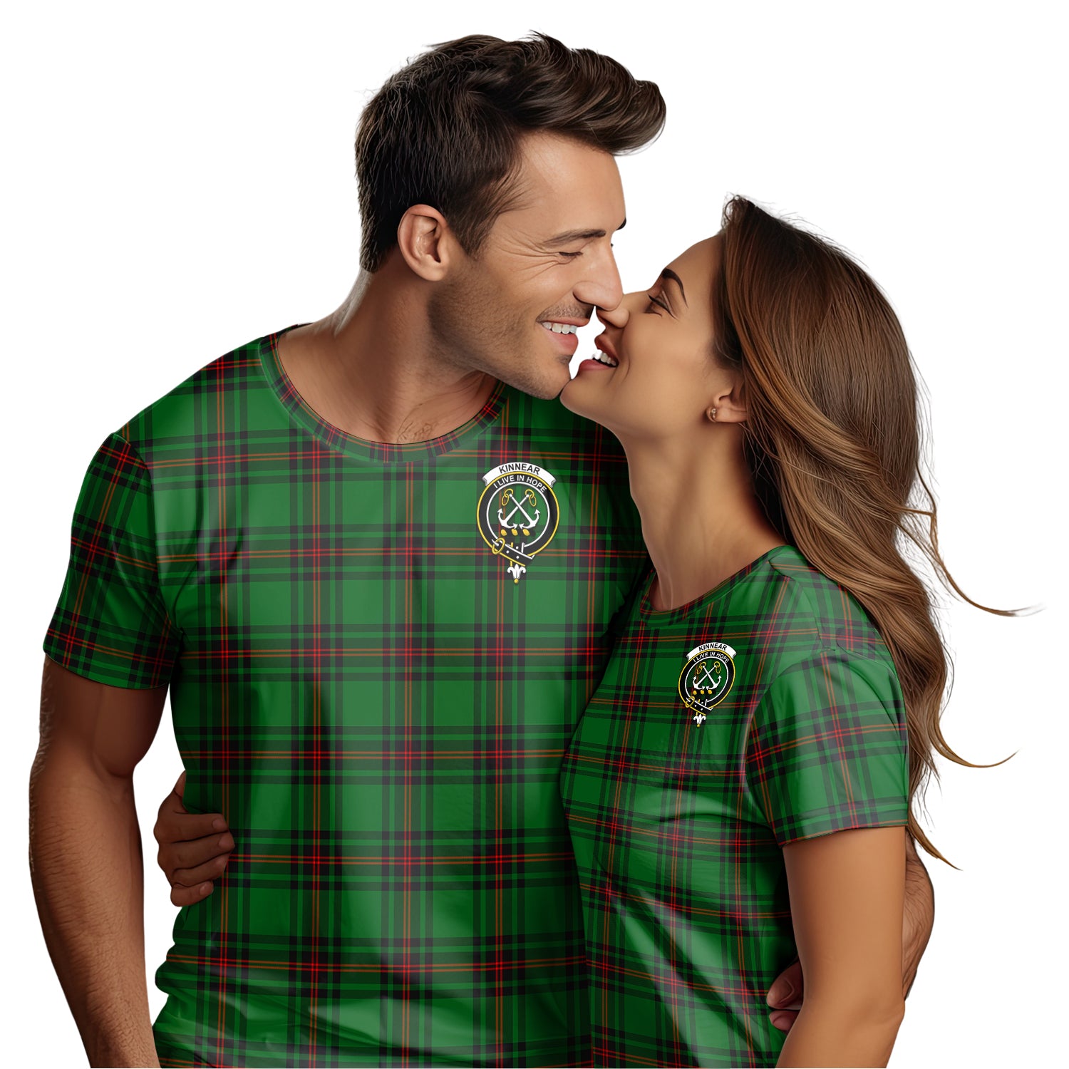 Kinnear Tartan T-Shirt with Family Crest - Tartan Vibes Clothing