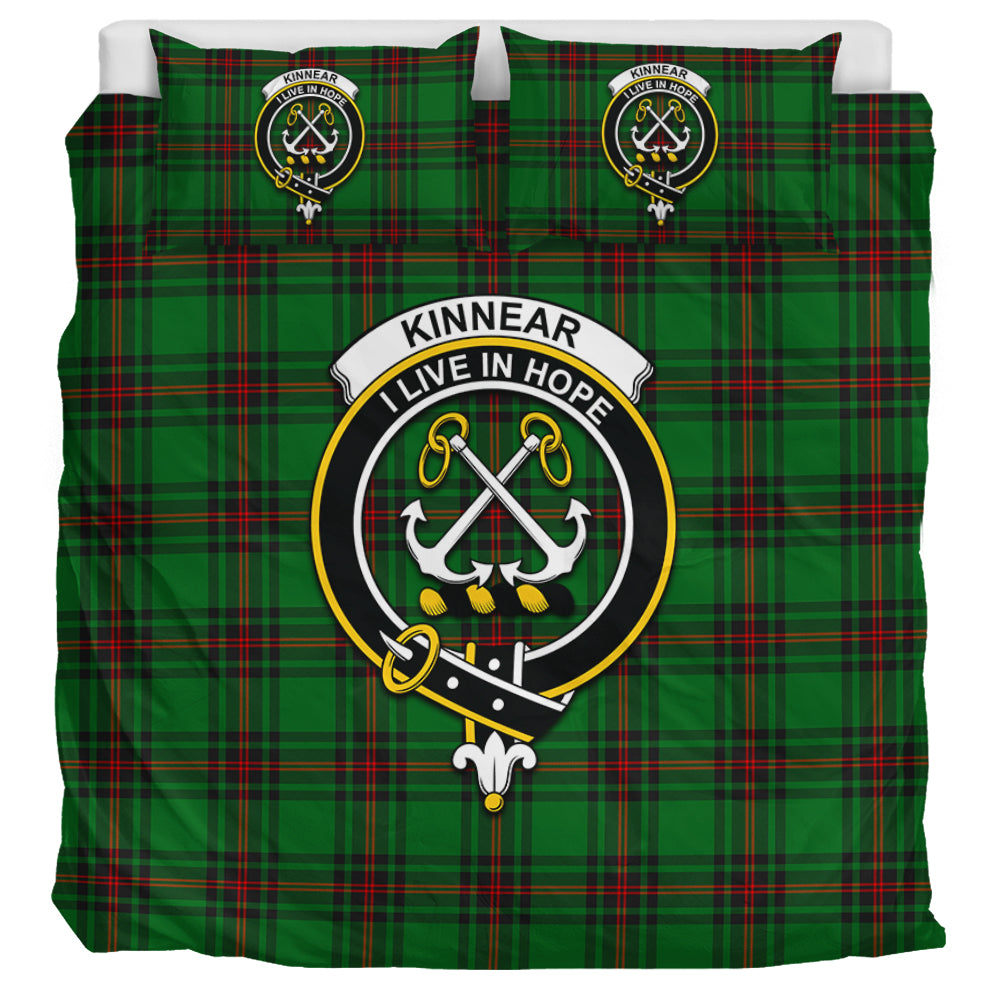 Kinnear Tartan Bedding Set with Family Crest - Tartan Vibes Clothing
