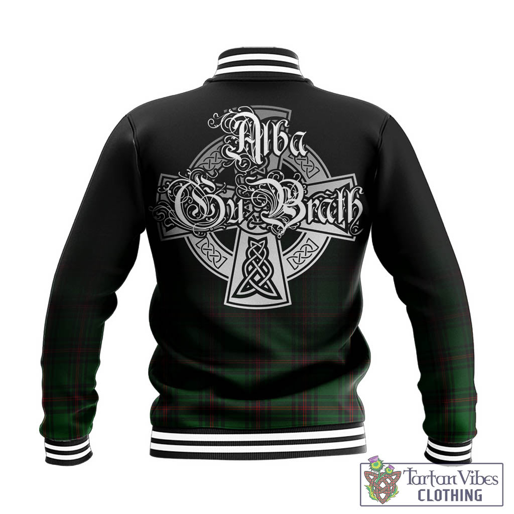 Tartan Vibes Clothing Kinnear Tartan Baseball Jacket Featuring Alba Gu Brath Family Crest Celtic Inspired