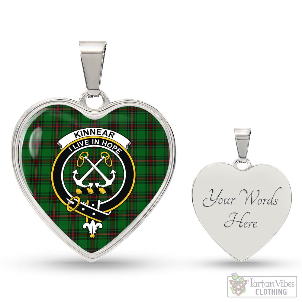 Tartan Vibes Clothing Kinnear Tartan Heart Necklace with Family Crest