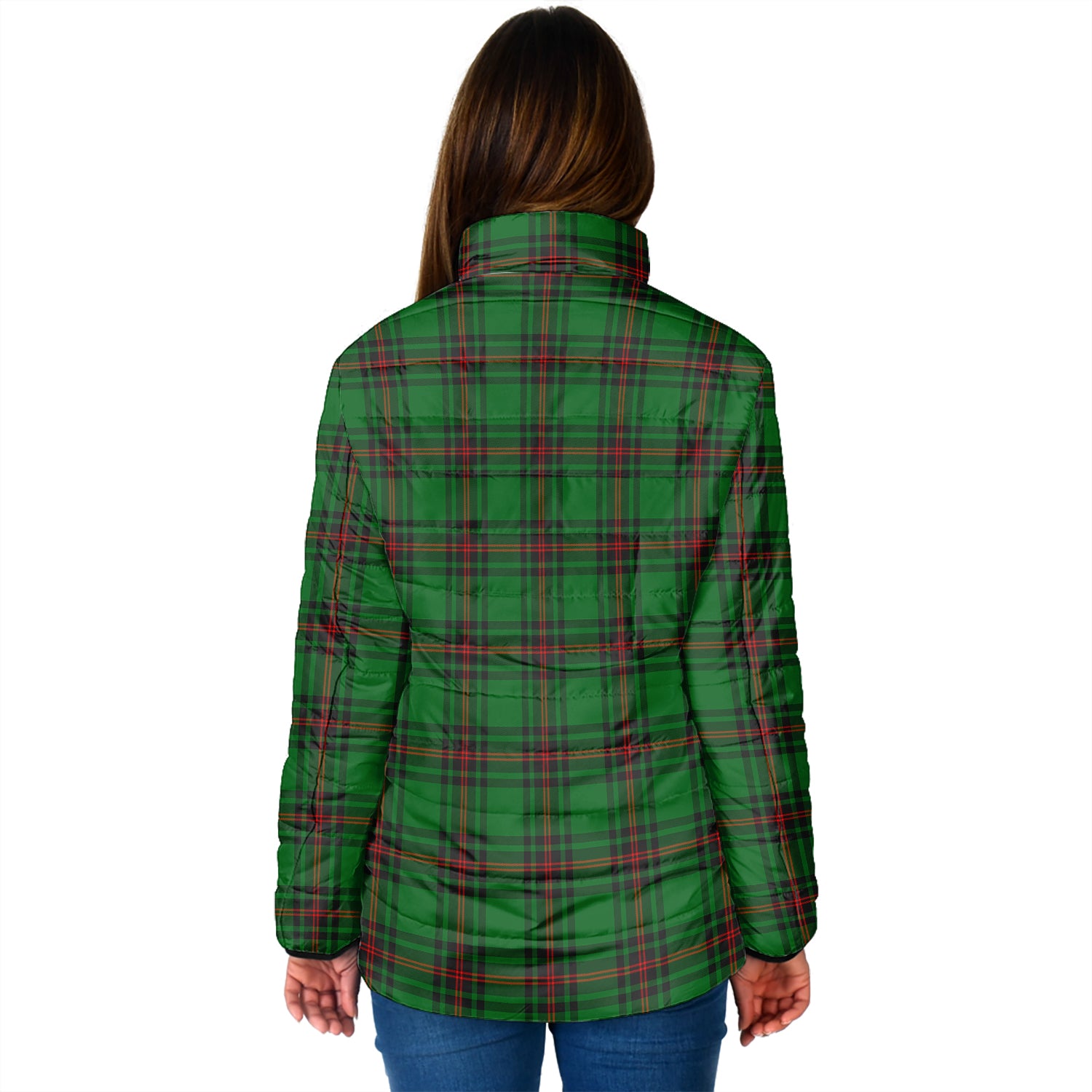 Kinnear Tartan Padded Jacket with Family Crest - Tartan Vibes Clothing