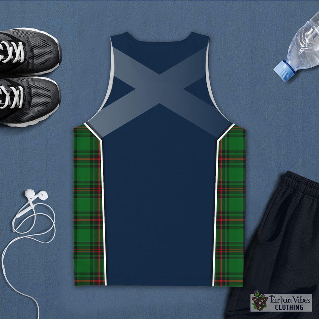 Tartan Vibes Clothing Kinnear Tartan Men's Tanks Top with Family Crest and Scottish Thistle Vibes Sport Style