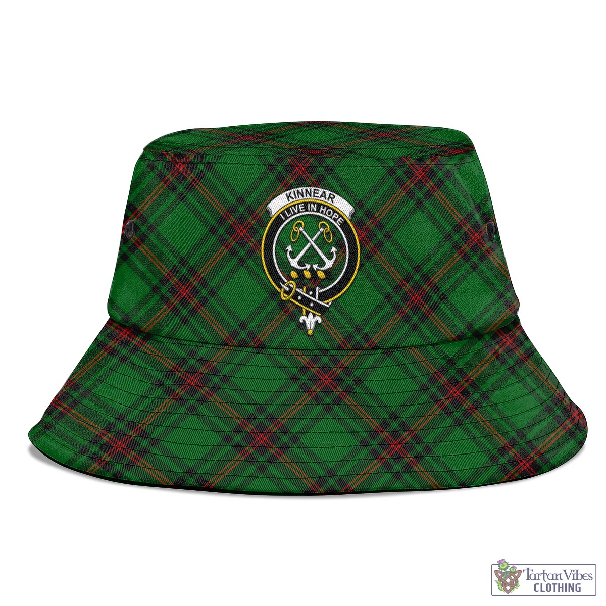 Tartan Vibes Clothing Kinnear Tartan Bucket Hat with Family Crest