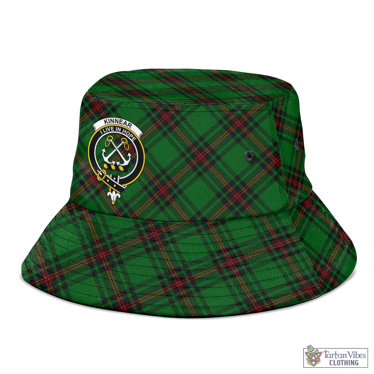 Tartan Vibes Clothing Kinnear Tartan Bucket Hat with Family Crest