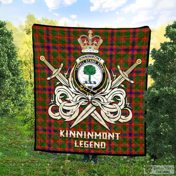 Kinninmont Tartan Quilt with Clan Crest and the Golden Sword of Courageous Legacy