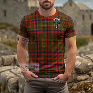 Kinninmont Tartan Cotton T-Shirt with Family Crest