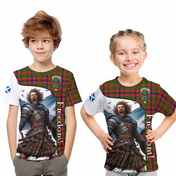 Kinninmont Crest Tartan Kid T-Shirt Inspired by the Freedom of Scottish Warrior