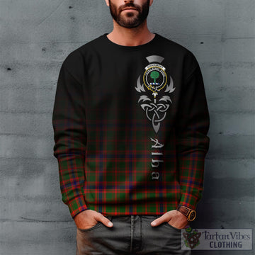 Kinninmont Tartan Sweatshirt Featuring Alba Gu Brath Family Crest Celtic Inspired