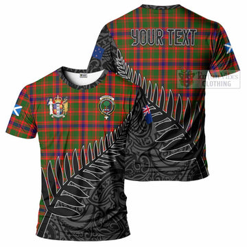 Kinninmont Crest Tartan T-Shirt with New Zealand Silver Fern Half Style