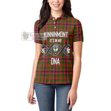 Kinninmont Tartan Women's Polo Shirt with Family Crest DNA In Me Style