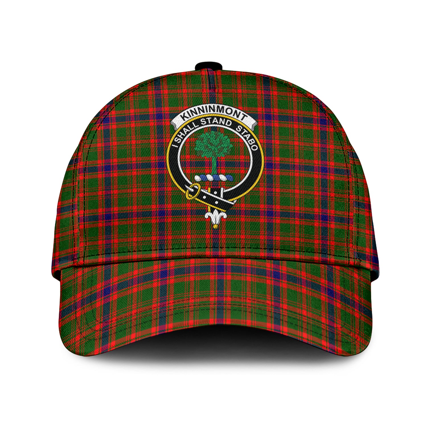 Kinninmont Tartan Classic Cap with Family Crest Classic Cap Universal Fit - Tartan Vibes Clothing