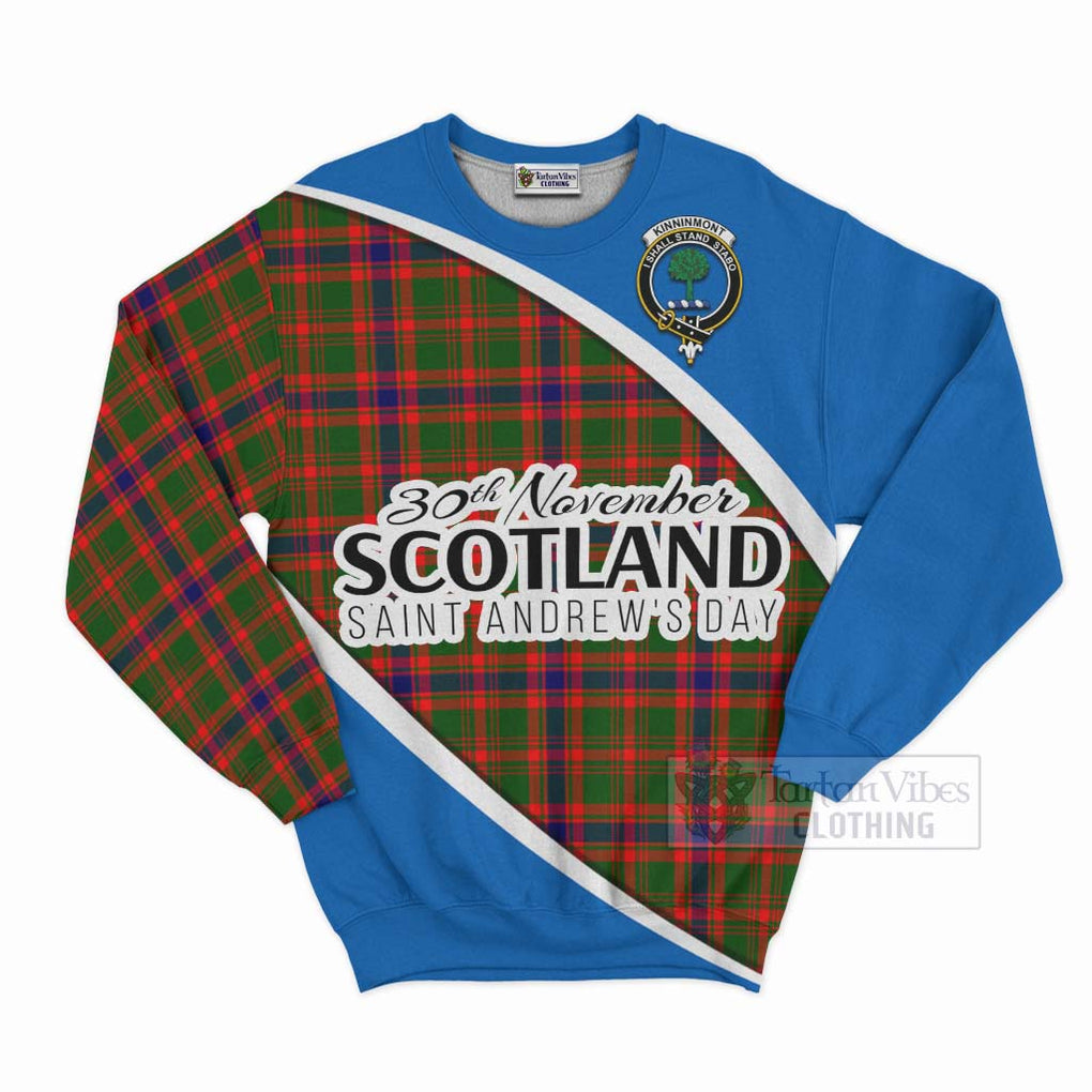 Tartan Vibes Clothing Kinninmont Family Crest Tartan Sweatshirt Celebrate Saint Andrew's Day in Style