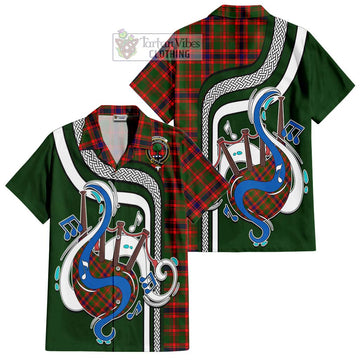 Kinninmont Tartan Short Sleeve Button Shirt with Epic Bagpipe Style