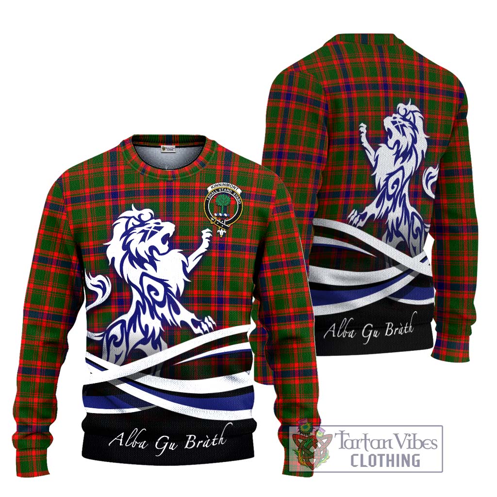 Tartan Vibes Clothing Kinninmont Tartan Knitted Sweater with Alba Gu Brath Regal Lion Emblem