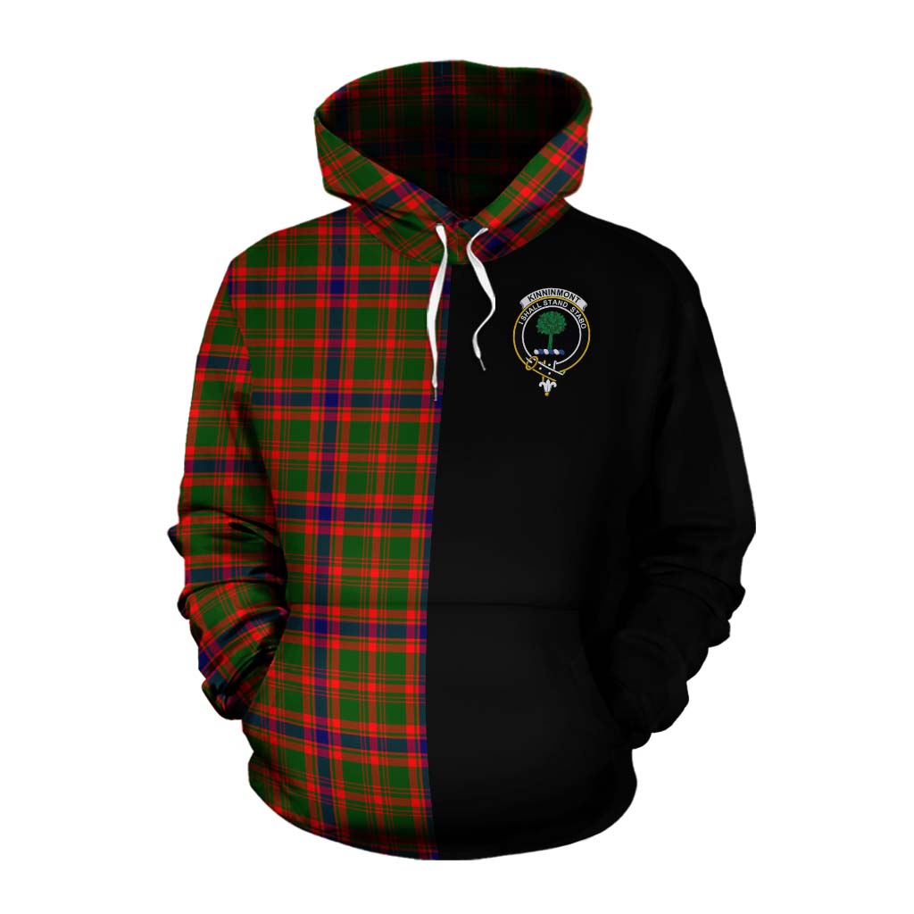 Tartan Vibes Clothing Kinninmont Tartan Cotton Hoodie with Family Crest and Half Of Me Style