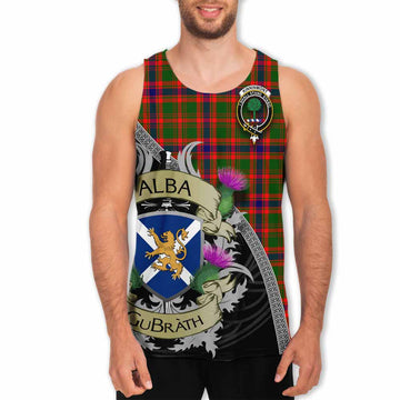 Kinninmont Tartan Family Crest Men's Tank Top Lion Rampant Royal Thistle Shield Celtic Inspired Men - Tartan Vibes Clothing