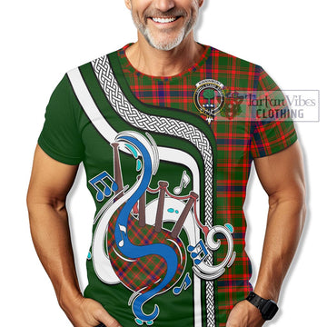 Kinninmont Tartan T-Shirt with Epic Bagpipe Style