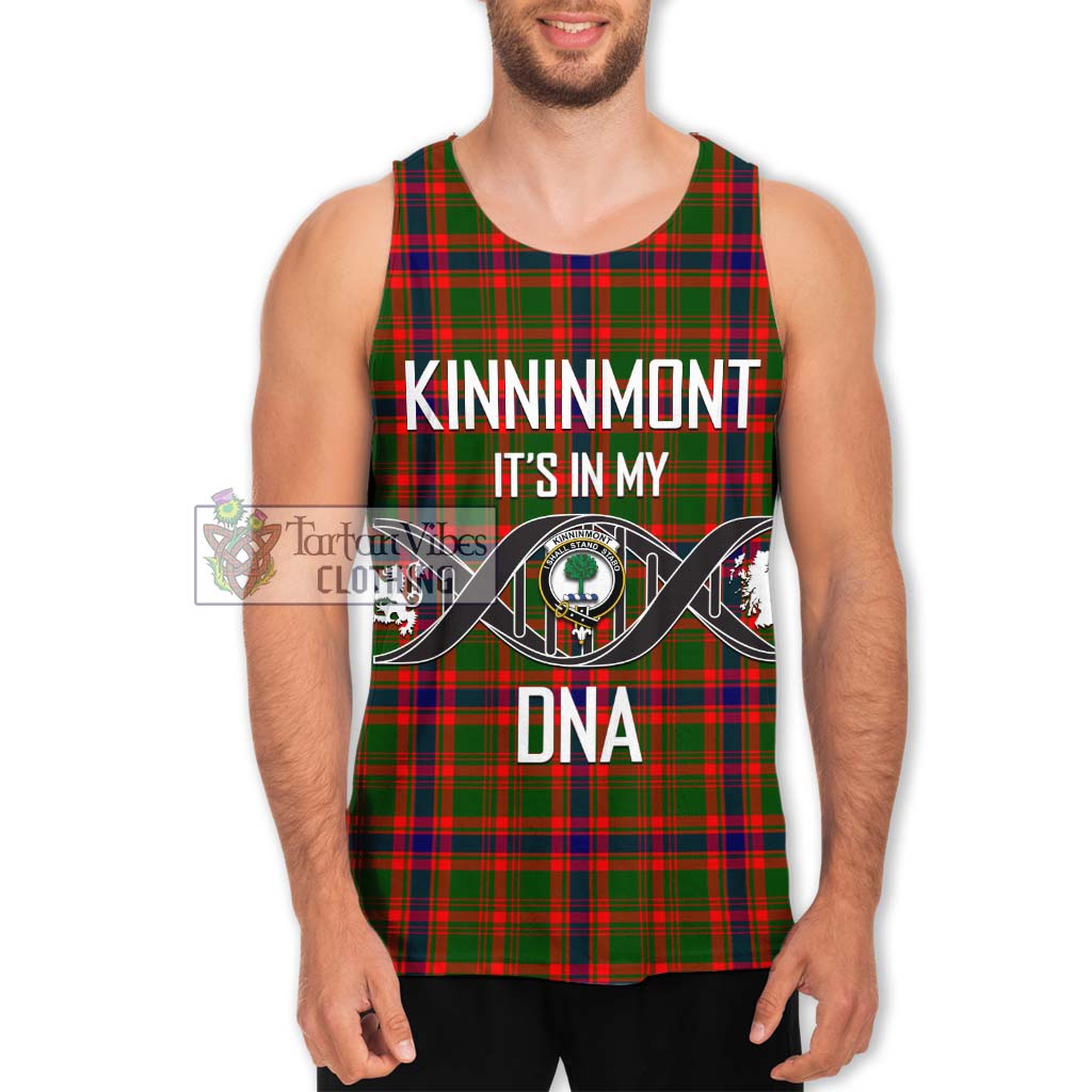 Tartan Vibes Clothing Kinninmont Tartan Men's Tank Top with Family Crest DNA In Me Style