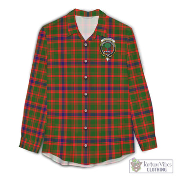 Kinninmont Tartan Women's Casual Shirt with Family Crest