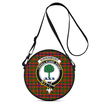 Kinninmont Tartan Round Satchel Bags with Family Crest