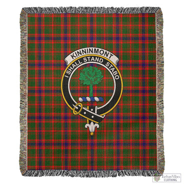 Kinninmont Tartan Woven Blanket with Family Crest